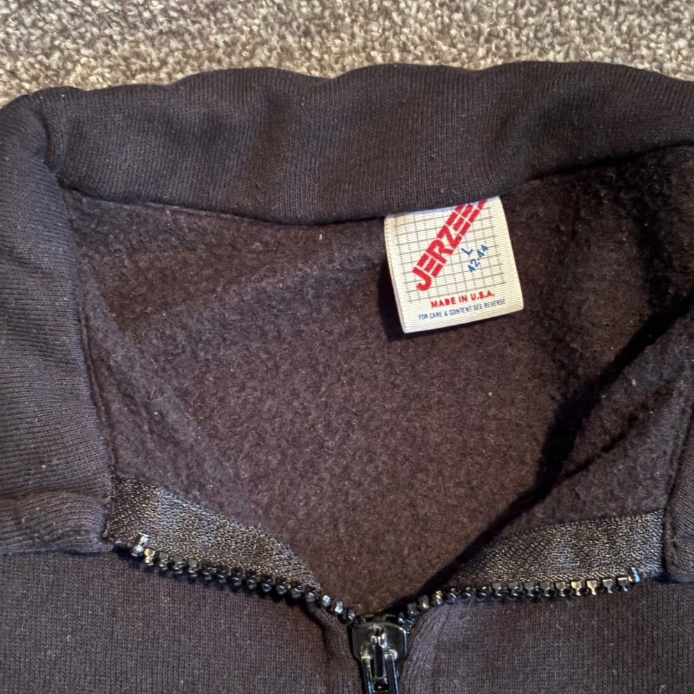 Men's Black Quarter-Zip Pullover Sweater - Picture 2 of 3